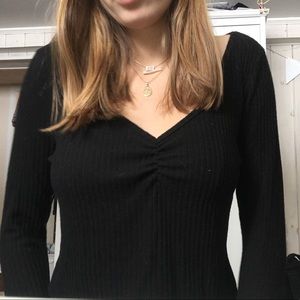 American eagle black ribbed sweater